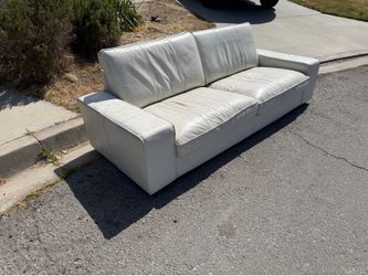 Free White Leather Sofa – First Come, First Served