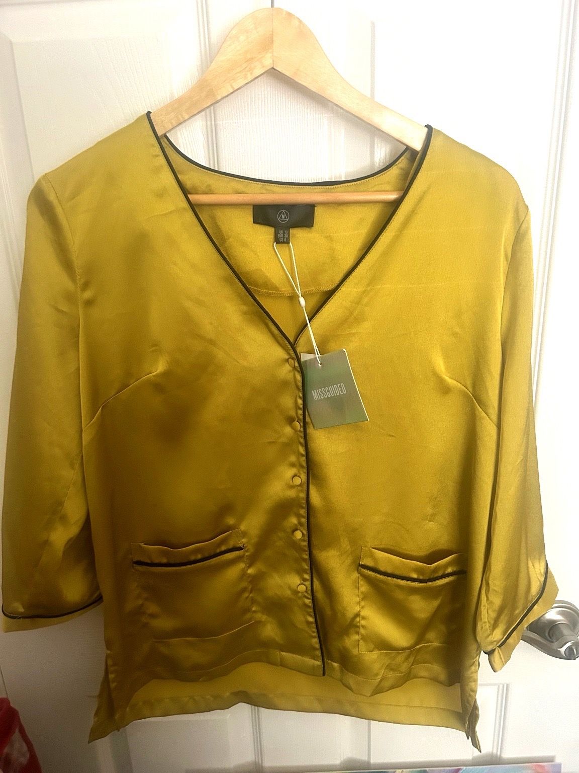 Missguided Satin Blouse Size Medium