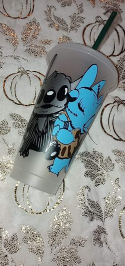 Stitch /jack and sally Starbucks cup
