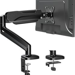 MOUNTUP Single Monitor Desk Mount, Adjustable Gas Spring Monitor Arm Support Max 32 Inch, 4.4-17.6lbs Screen, Computer Monitor Stand Holder with Clamp