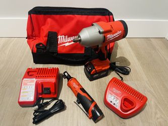 M12/M18 12/18V Lithium-Ion Cordless 3/8 in. Ratchet & 1/2 in. Impact Wrench Combo Kit