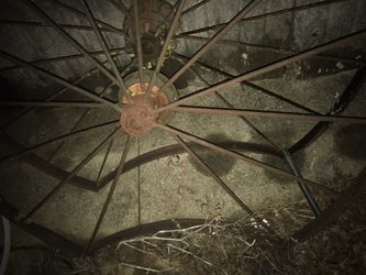 Old wagon wheels