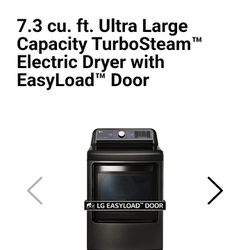 LG Turbo Steam Smart Care Large Capacity Electric Dryer 30 Day Warranty 