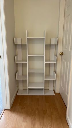 White tree bookcase shelf unit