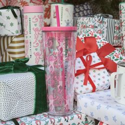 NEW Starbucks x Roller Rabbit  Limited Edition Collab  Pink Monkey 24 oz Tumbler