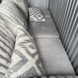 9FT Plush Gray Couch – Excellent Condition – $550 
