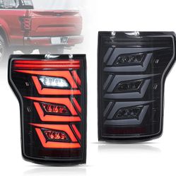 LED Smoked Tail Lights Assembly For Ford F150 2015-2020 Fits With Factory Halogen Rear Lamps Models