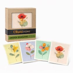 Swedish Dishcloth Set (8 Pack) – 4 Designs, Reusable Eco Cleaning Cloths