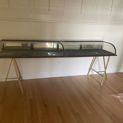 Antique vintage glass display case cabinet