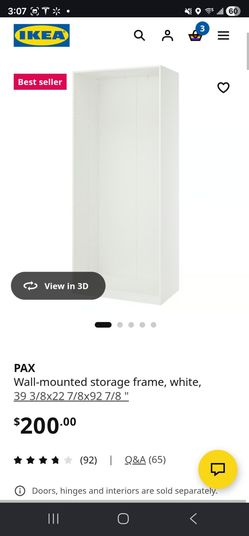 Must go today! White Ikea Pax 92x39x22 inch