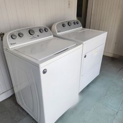 White Whirlpool Top Load Washer and Dryer