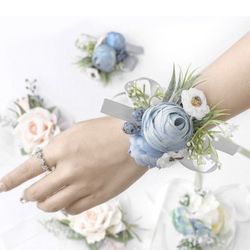 4 New Blue Wrist Corsage $7 Each Or 4 For $15 Obo