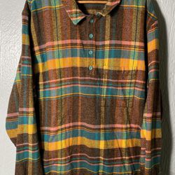 Without Walls Urban Outfitters PLAID POPOVER OVERSHIRT -XL