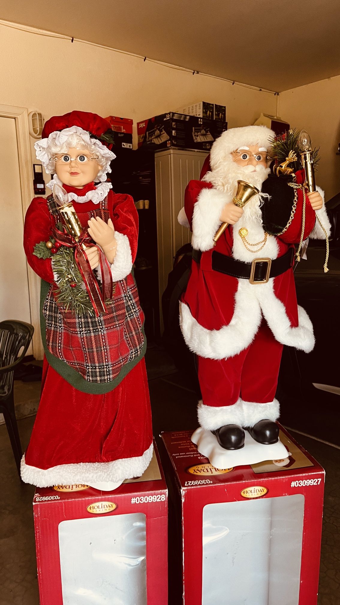 28” Christmas Mr & Mrs Santa Claus Figurine, Christmas Decorations Figurine Home Holiday Decoration