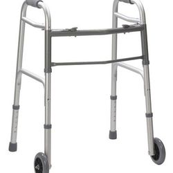 Adult light-weighted folding walker with 5 inch wheels .