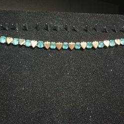 Silver Blue Topaz Vintage Choker