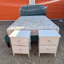 Beautifull Bed FULL SIZE Bed Frame Brand NEW With Matress Used 2 Night STAND Everyting Good Condition 