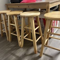 Wooden 24 Inch Stool 4 Pieces 
