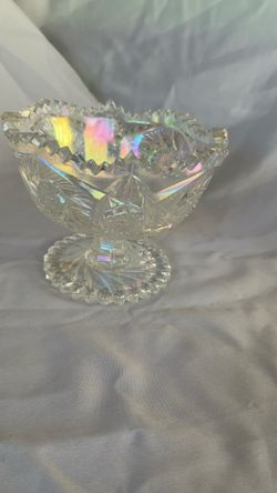Vintage L.E. Smith Iridescent Glass Compote Bowl – $15