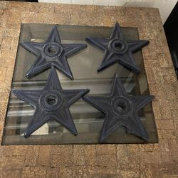 Iron 3” Star with Tapered Hole . Set of 4