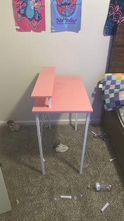Pink computer desk