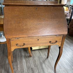 Beautiful Antique Oak Small Secretary Desk 