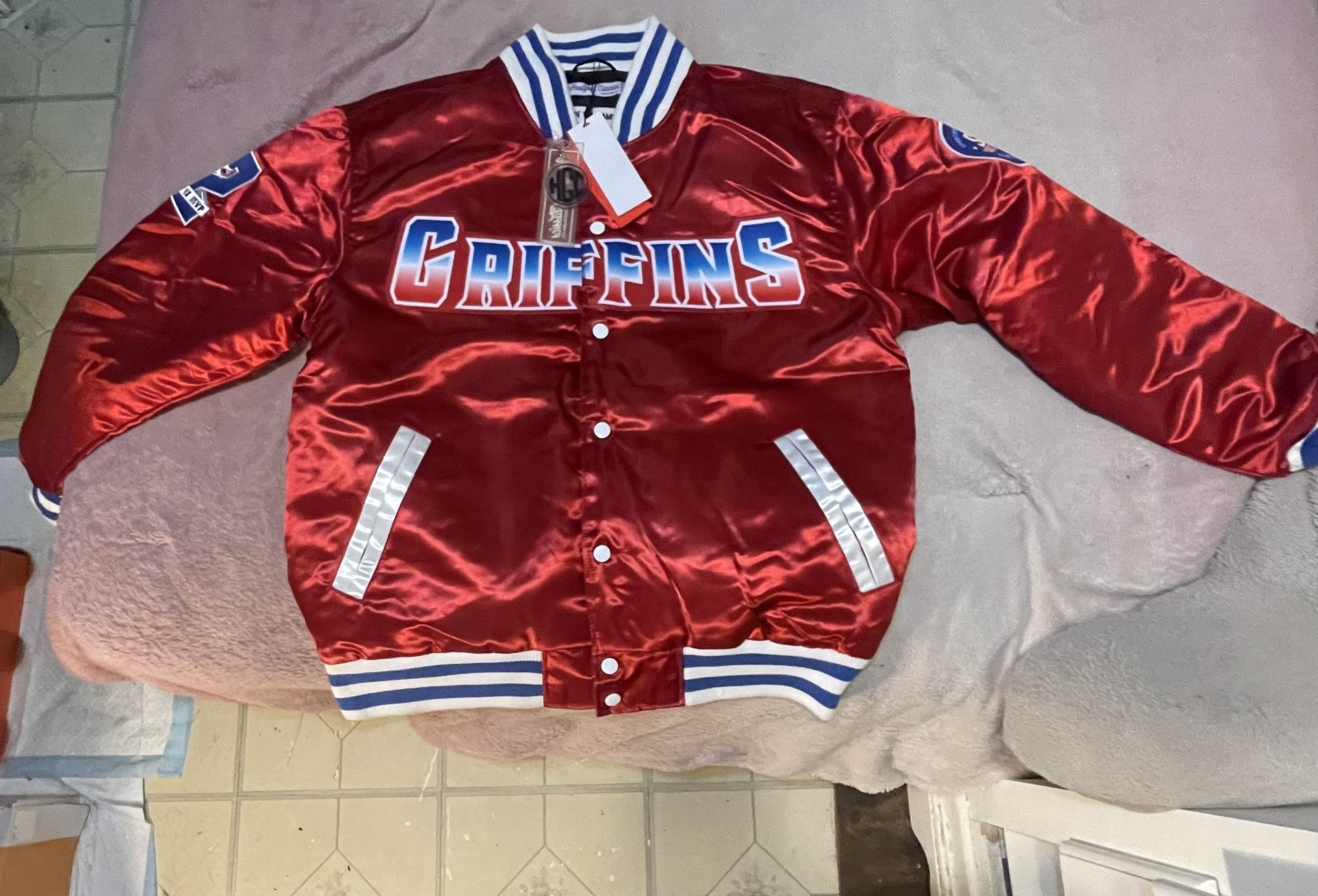 Zion willaimson high school red satin jacket 