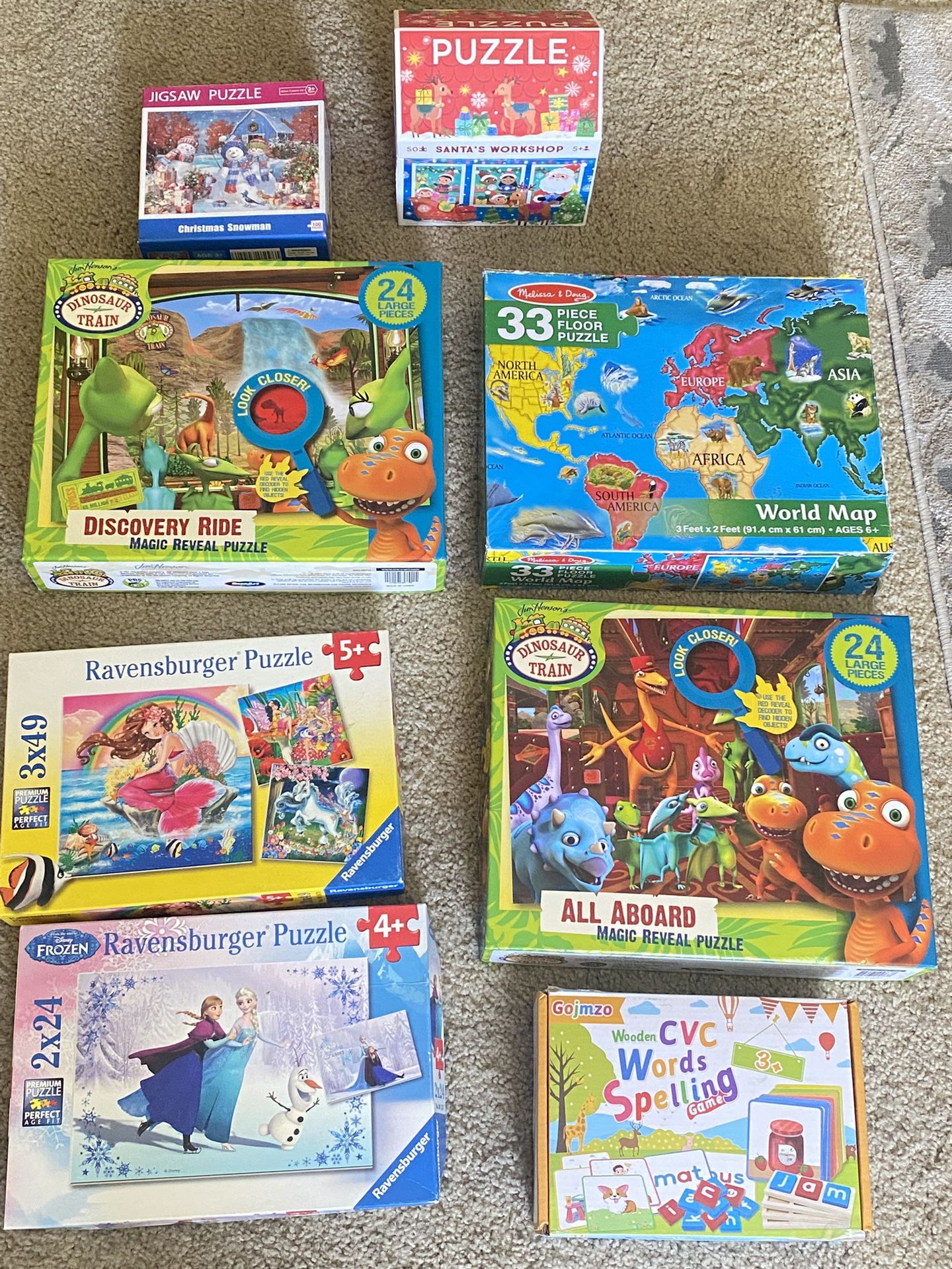 Jigsaw Puzzle,world map,Ravensburger, Words Spelling, Santa,Christmas