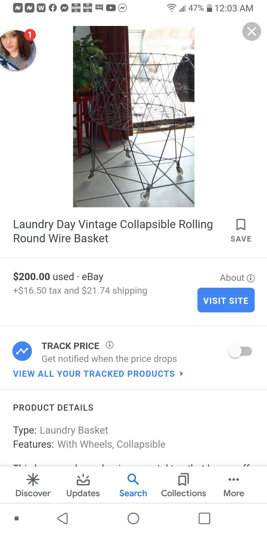 Unique vintage laundry basket table