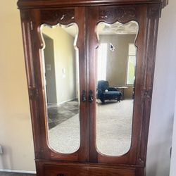 Antique Solid Wood Armoire $50