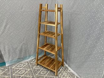 IKEA Storedamm 5 Tier Acacia Ladder Bookcase