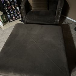 Large love seat with 3 large pillows $75, large ottman sold separately $40