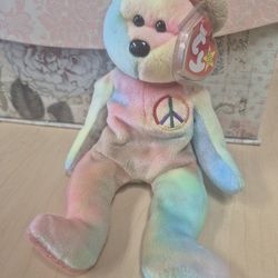 Ty Beanie Babies Peace Bear, a collectible plush toy released in 1996.