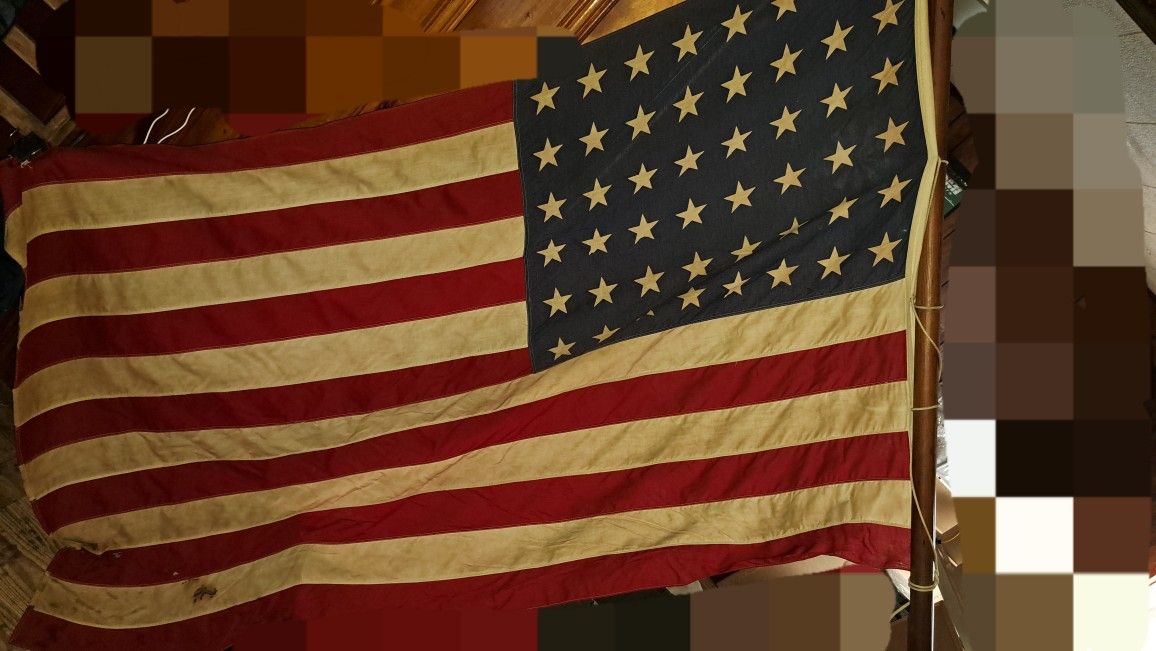Vintage Dettras Everwear Bunting  48 Star American Flag 