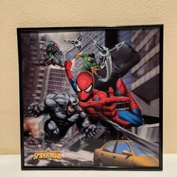 Framed Marvel Comics Spider-Man - 3D Holographic Wall Art 12” x 12”