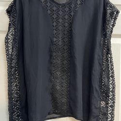Miken Black Lace Swim Cover Up - Size Medium - EUC