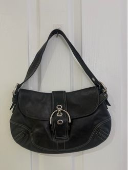coach black leather soho shoulder bag