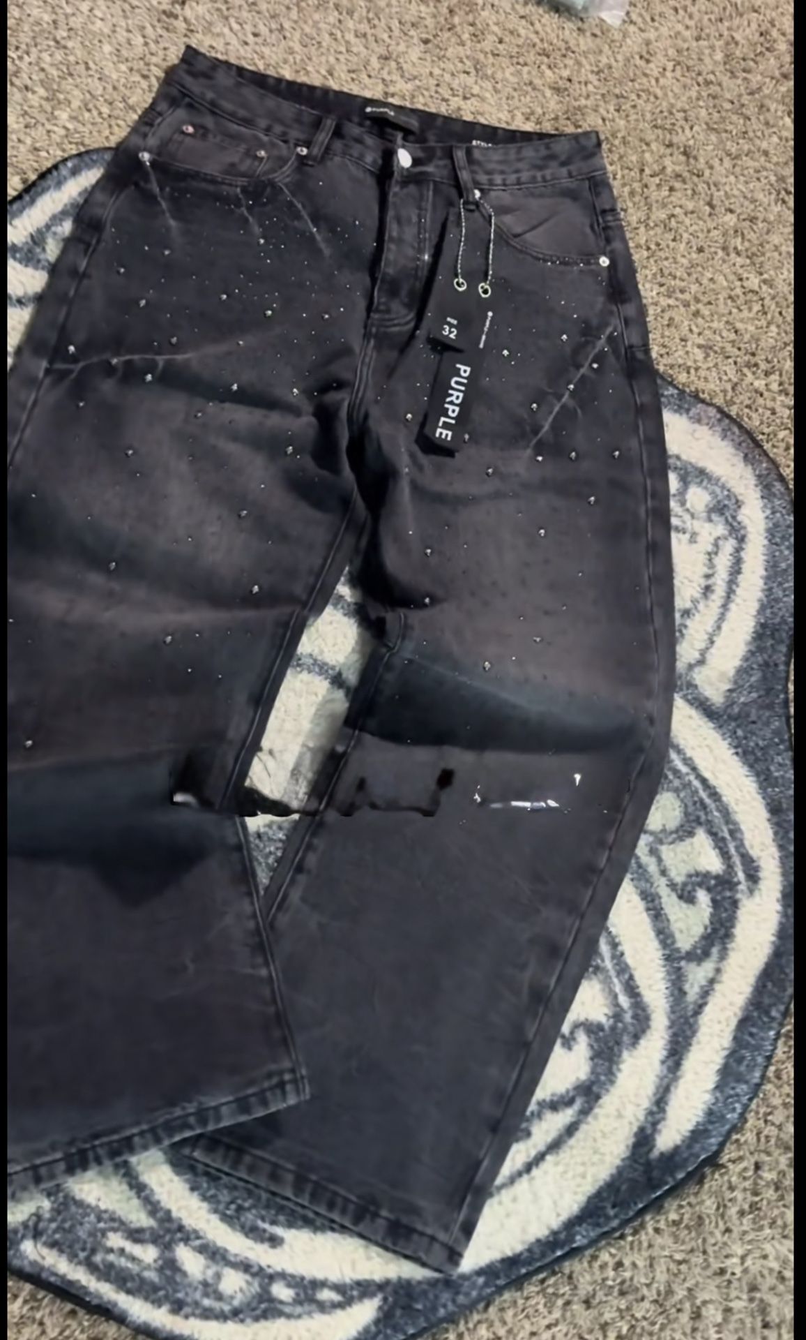 Baggy Ringstone Purple Jeans