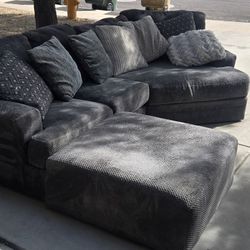 Grey Sectional Sofa  With Chaise