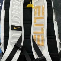 White And Gold Nike Elite Bag