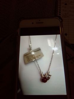 Sterling silver necklace with gem stone