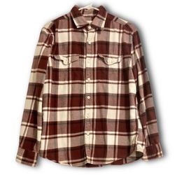 Women’s American Eagle Outfitters Burgundy Plaid Shirt. Size Medium