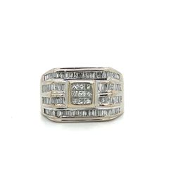 10kt White Gold Large Mens Diamond Ring 9.60grams Size 8 168209 1