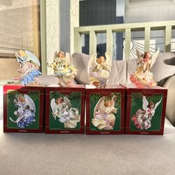 Complete Set of 4 Carlton Cards ANGELS of JOY, HOPE, PEACE, & LOVE Ornaments