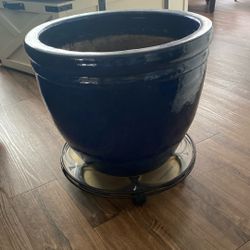 Navy Blue Ceramic Pot