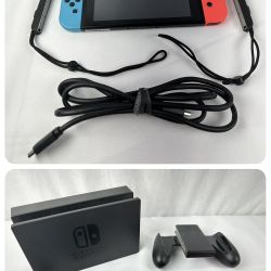 🐒 Nintendo Switch 32GB Handheld Console Red and Blue Joy-Cons HAC-001 EUC 🐒