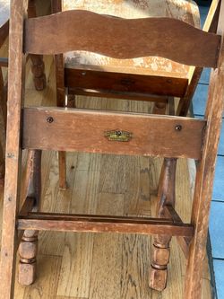 Set of four Antique wood chairs. Dinah Cook Co. w