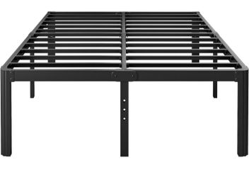 18in Full Size Bed Frame No Box Spring Needed, Heavy Duty Metal Platform Bed Frame Full with Round Corners, Easy Assembly, Noise Free, Black
