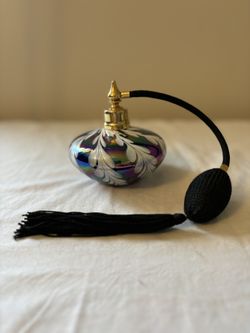 1950’s Hand Blown Glass Perfume Atomizer Hand Painted