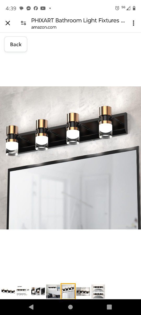#946 PHIXART Bathroom Light Fixtures 27 Inch LED Vanity Lights Refined Crystal Clear Cylinder Design Lampshade Black And Bronze 4000K